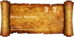 Matuz Nándor névjegykártya